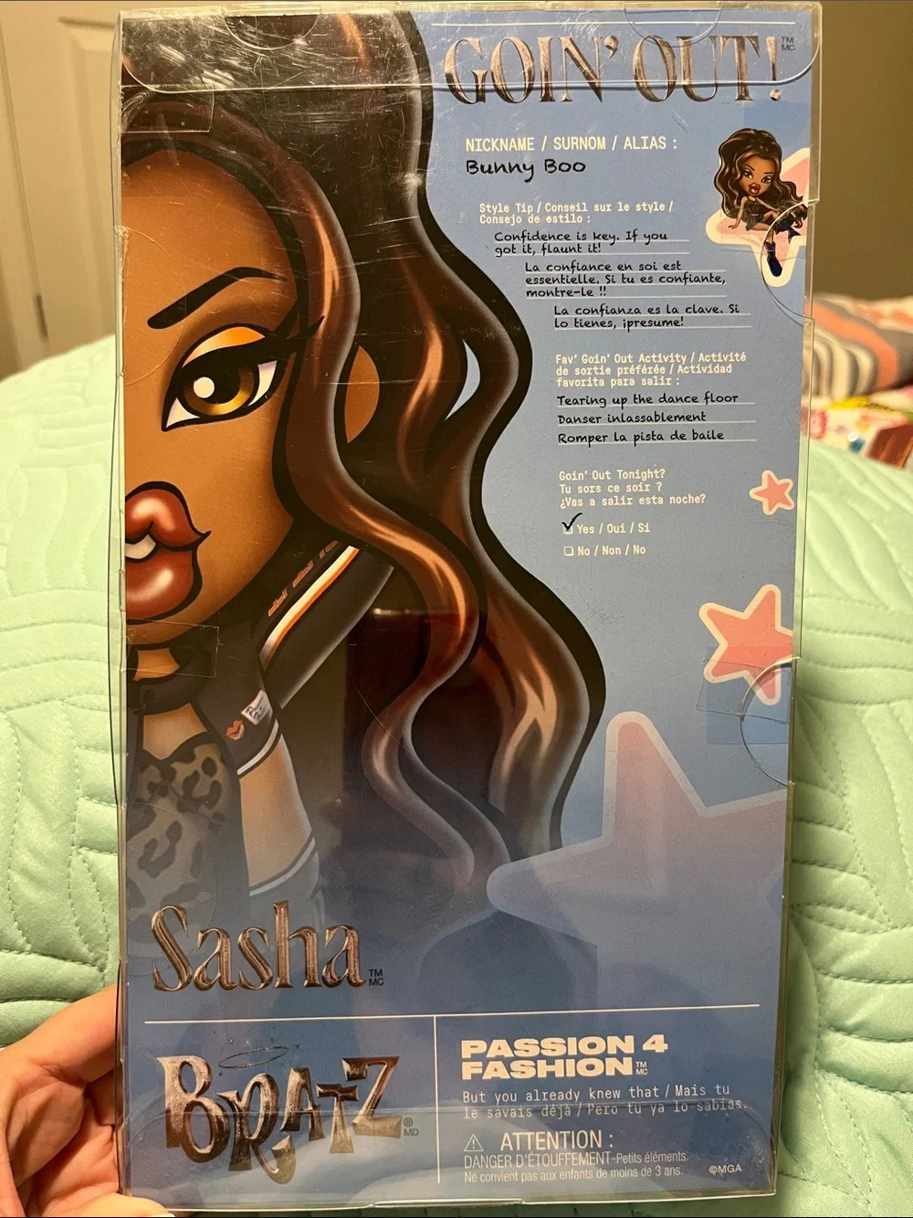 BRATZ Sasha Fashion Doll in Orange & Black Racing Jacket